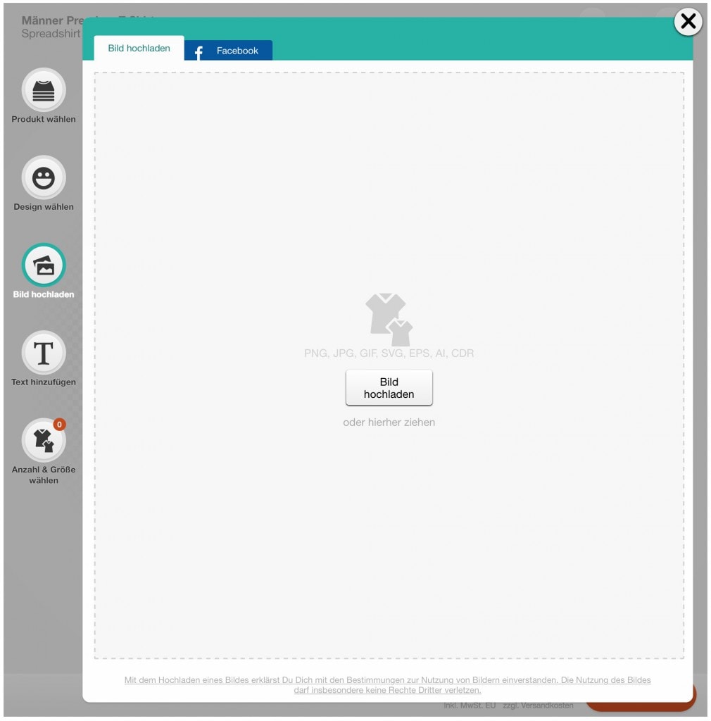 Spreadshirt Grafik-Upload